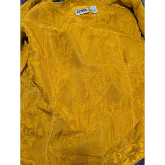 Chico’s 100% Silk Gold Floral Jacket Size 2/4 S FLAWED Repair DIY - Picture 5 of 9
